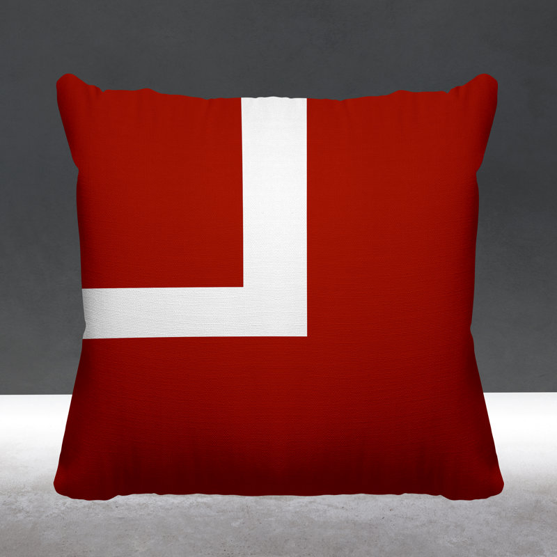 Wheeler Geometric Outdoor Reversible Throw Pillow, 19H" x 19W", Red