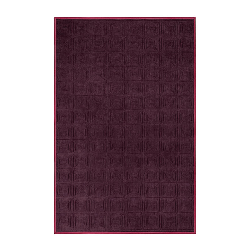 Machine Washable Trellis Red Area Rug, Rectangle 5' x 7'