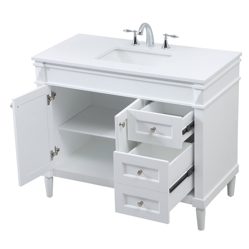 Meuble-lavabo simple 42 po, Blanc