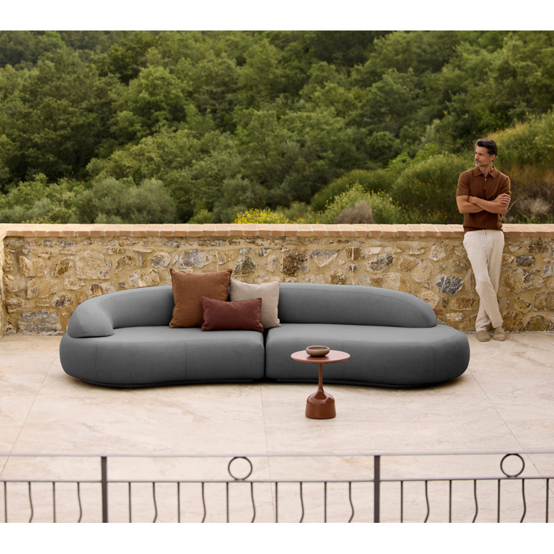 Mellow Sofa Module Left W/Short Backrest, Gray, Right Hand Facing