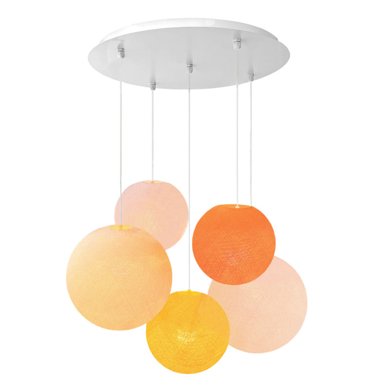 Bort 5-Light Globe Pendant, Sunrise
