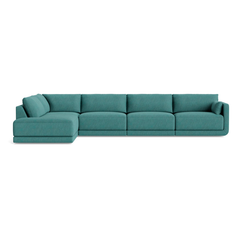 Eva Modular Corner Sectional, Performance Weave - Spruce, Left Hand Facing