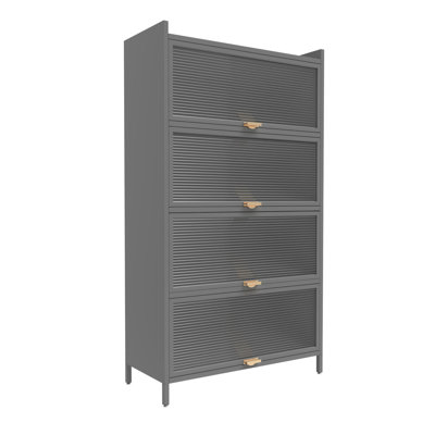 Armoire de rangement autoportante à 5 niveaux avec portes rabattables