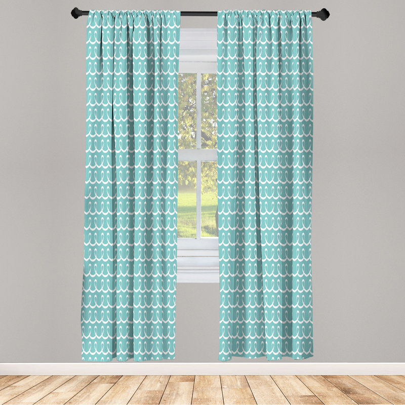Ocean Sealife Semi-Sheer Rod Pocket Sliding Panel, 28" x 84"