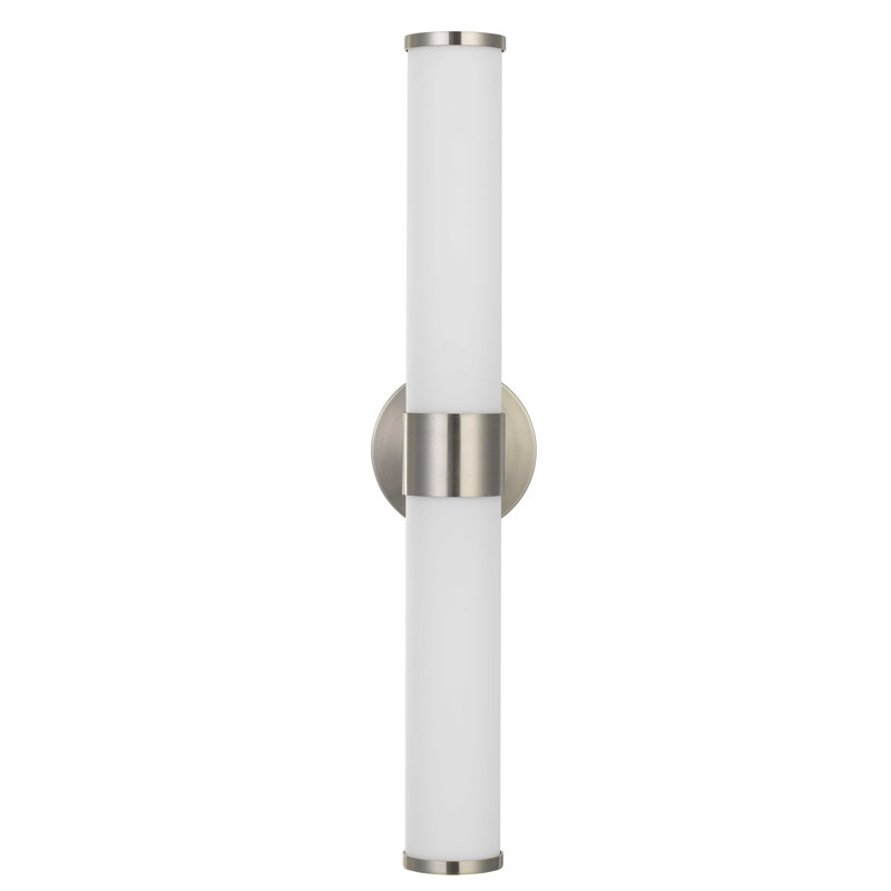 Metal and Acrylic Vanity Light in Brushed Steel Finish for Modern Bathrooms 5" H