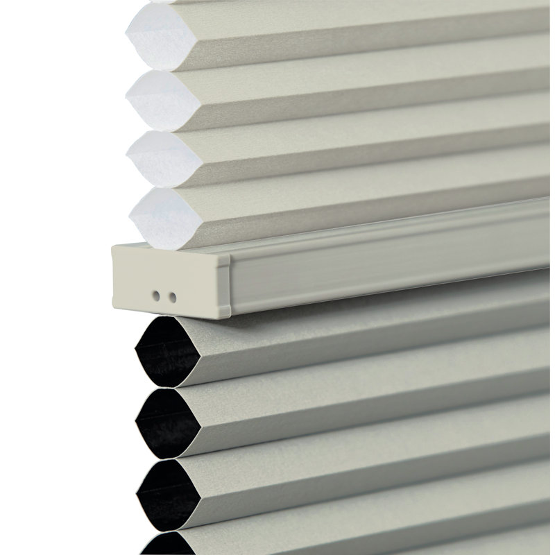 Store alvéolaire semi-transparent sans cordon, L 72 po, l 67 po, Blanc hivernal
