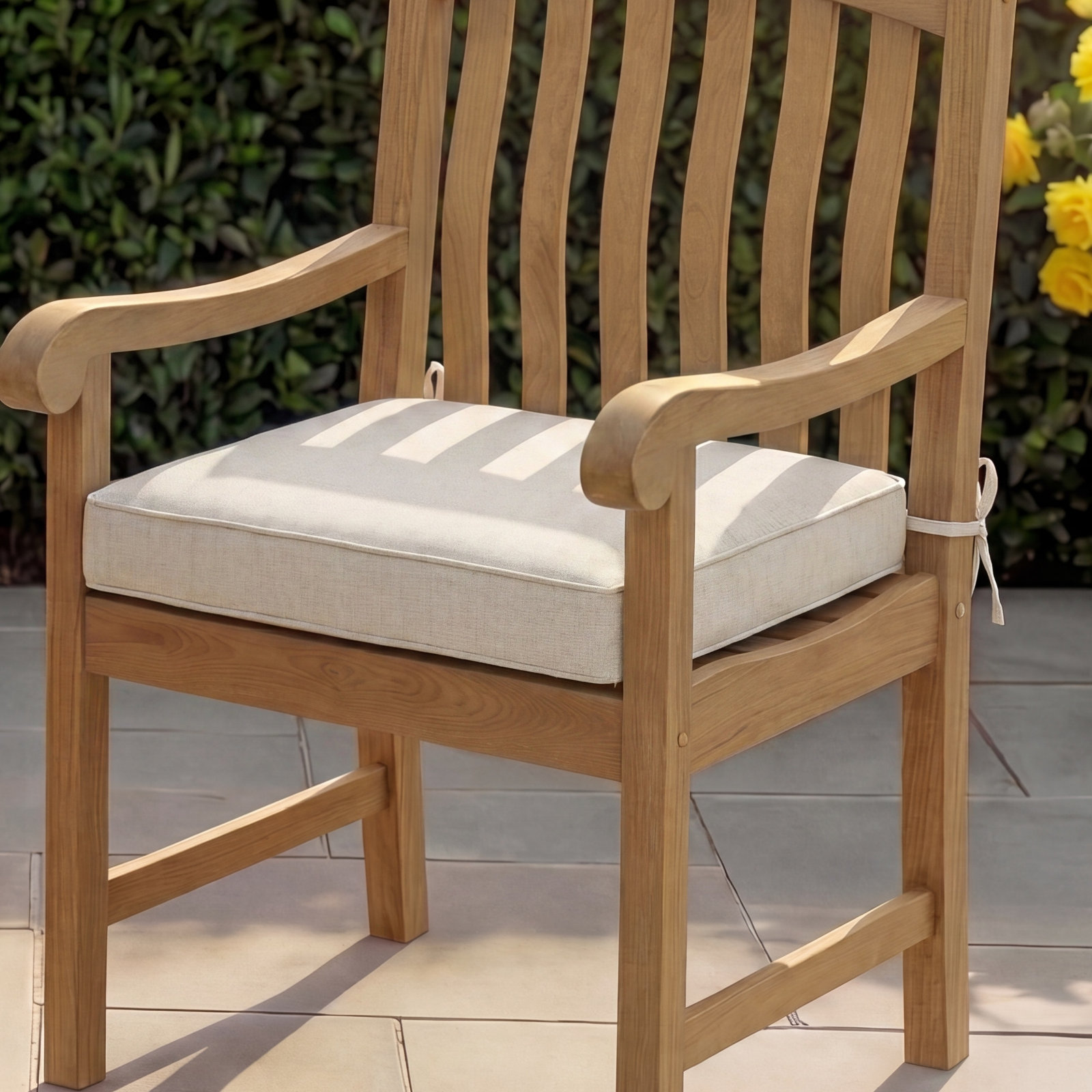 Sunbrella® Seat Cushion, Beige Sunbrella®, 16" W x 19" D