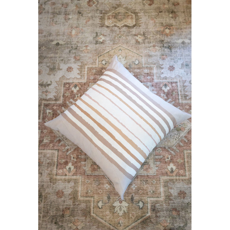 Brother Stripe Square Pillow Cover & Insert, Neutrals Striped, 22"H x 22"W