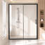 Porte de douche semi-sans cadre 57,7 à 59 po x 70 po en verre trempé de 1/4 po-108734721