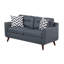 Ensemble de canapé et causeuse 2 pièces Roli, 4 coussins décoratifs, polyester bleu doux-111572293