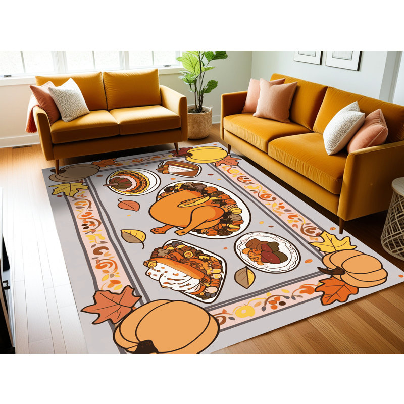 Tapis de Noël East Urban Home, Rectangle de 5 pi x 8 pi