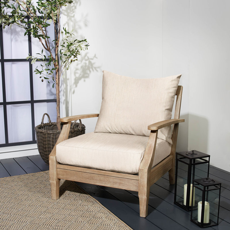 Sunbrella Outdoor 5'' Lounge Chair Seat / Back Cushion, 25" W x 25" D, Ivory Sunbrella®