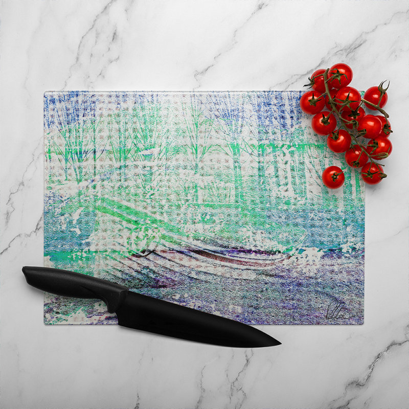 Washed Up Glass Chopping Board, 28cm L x 20cm W