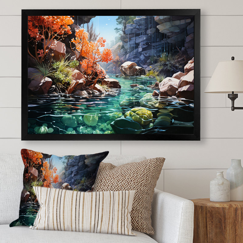 Aquariums Marine Wonders I - impression, H 16 po x l 32 po x P 1 po, Cadre photo noir