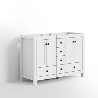 Base de meuble-lavabo double 48 po Wimer seulement, comptoir d'évier non inclus, assemblage requis