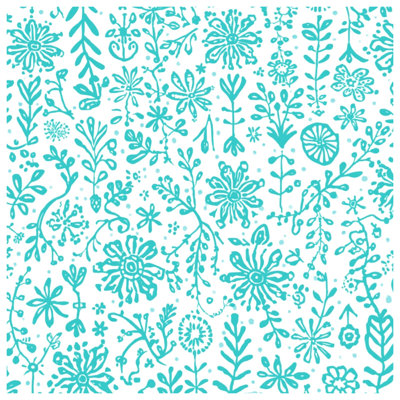 Édredon à motif floral turquoise