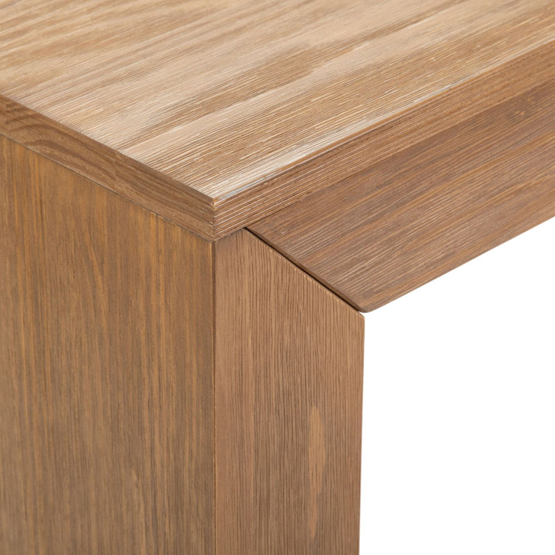 Table d'appoint moderne moderne (25 po x 15 po / 630 mm x 375 mm), coquillage brossé, Pacane brossée