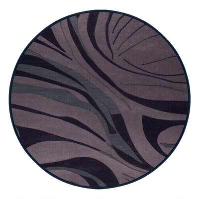 Machine Washable Abstract Purple Area Rug