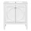Meuble-lavabo de 60 po avec lavabo en bois massif et céramique avec surface imperméable, design élégant rétro, grand rangement réglable, lavabo à charnières à fermeture en douceur rouille, esthétique rétro, espace de rangement,