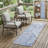 8' Runner Blue Abstract Washable Non Skid Indoor Outdoor Runner Rug