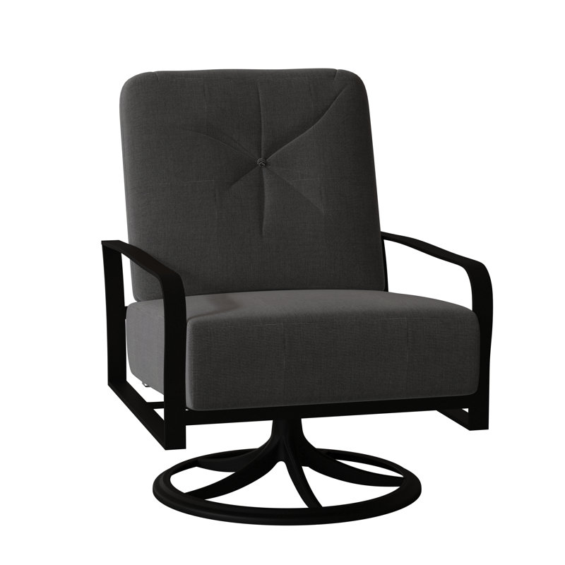 Fremont Outdoor Rocker Chair, Textured Black, Denver Scarlett Sunbrella®