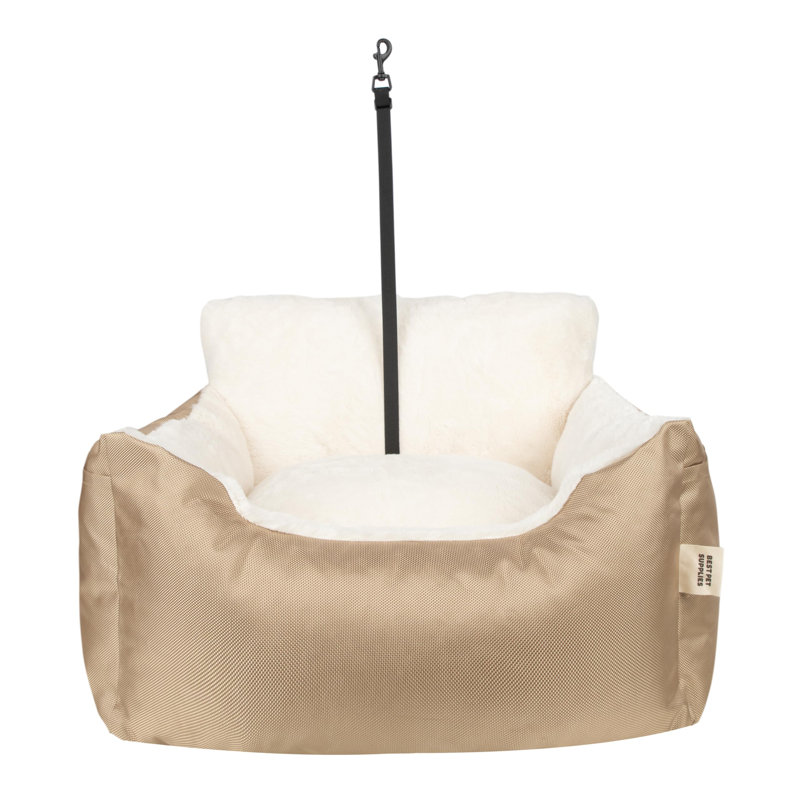 Brown Soft Sided Adjustable Dog Car Booster Seat