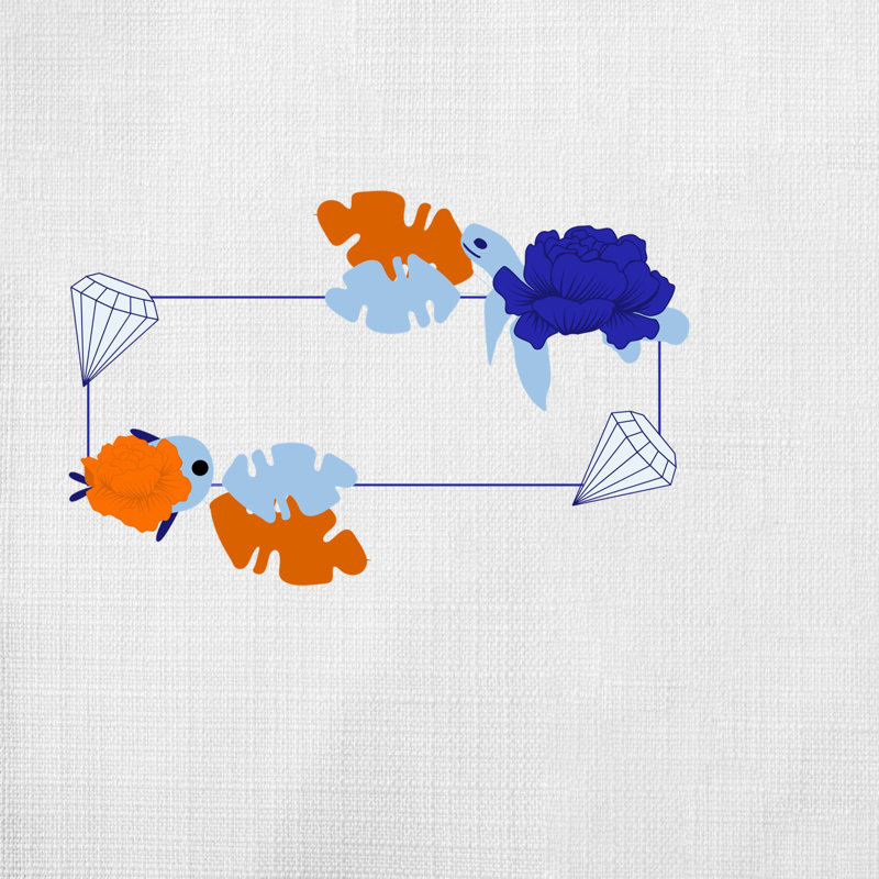 Nautical Sea Life_229 - Coussin décoratif avec coussin décoratif, H 16 po x l 16 po
