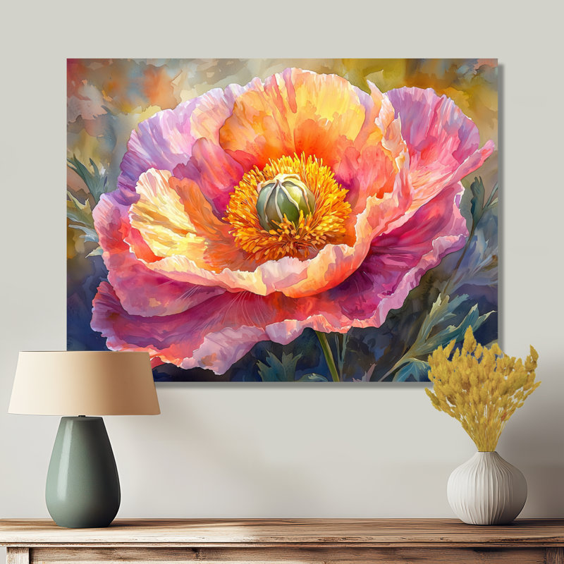 Sunlit Peony Bloom of Elegance II - reproduction d'art traditionnelle en métal, pivoines, art mural en métal