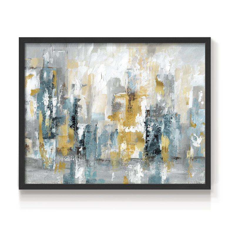 City Views II -Framed Print - Restickable, 11" H x 14" W, Black