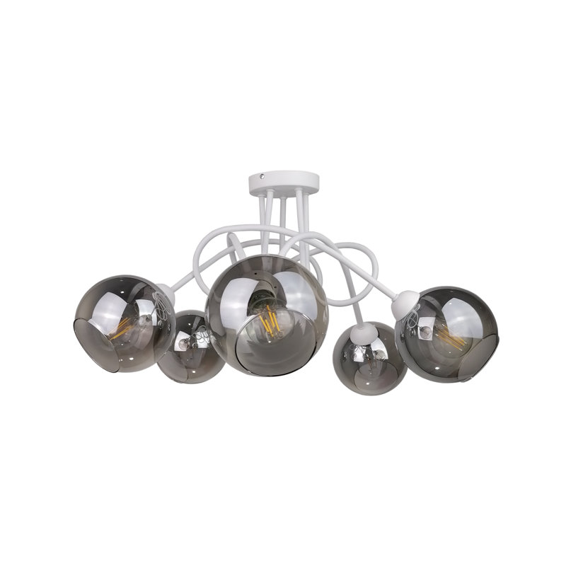 Charleston 5-Light 47cm Semi Flush Mount, White