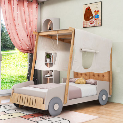 Car Bed With Ceiling Cloth And Pillow