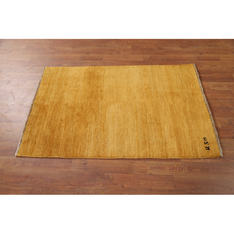 Tapis jaune / jaune moderne Gabbeh