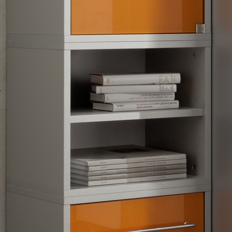 Caster 40cm H x 45cm W Standard Bookcase, Silver