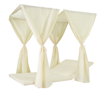 Daybed Cushion And Curtains, Cream, Waterproof Fabric, 77.59" X 49.77" 2.82", 17.34 Lbs, 48.75" 27.25" 11.5" Container, 30.95 Lb Cream 77.59 In 49.77 2.82 In, Lb, 48.75 27.25 11.5 Packaging,