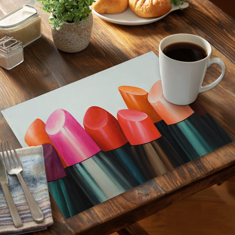 Lipstick Addict Bedroom Beauty Romantic Polyester Placemat