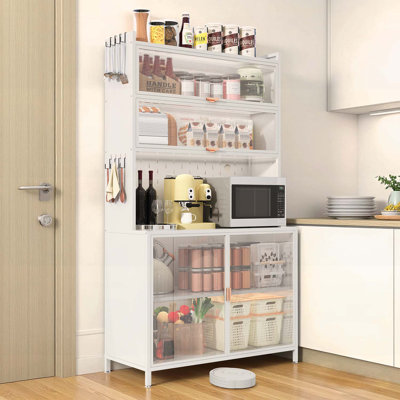 Metal Pantry Storage Cabinet by THKOTY