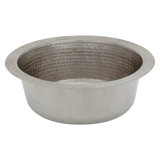 12" Round Hammered Copper Bar Sink w/ 2" Drain Opening in Nickel