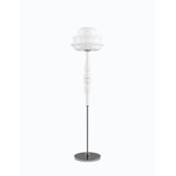 Novecento Floor Lamp White Striped Glossy Chrome E26 Ul