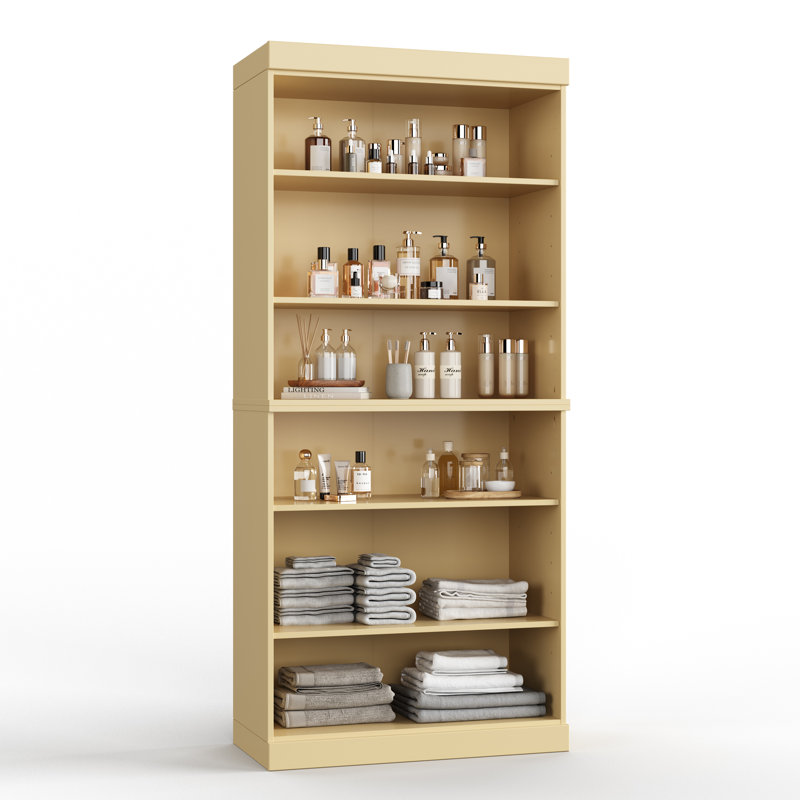 Palace Imports 100% Solid Wood Bathroom Storage Cabinet, Adjustable Shelves, 71.5" Tall, 71.5" H x 32" W x 15.5" D, Yellow