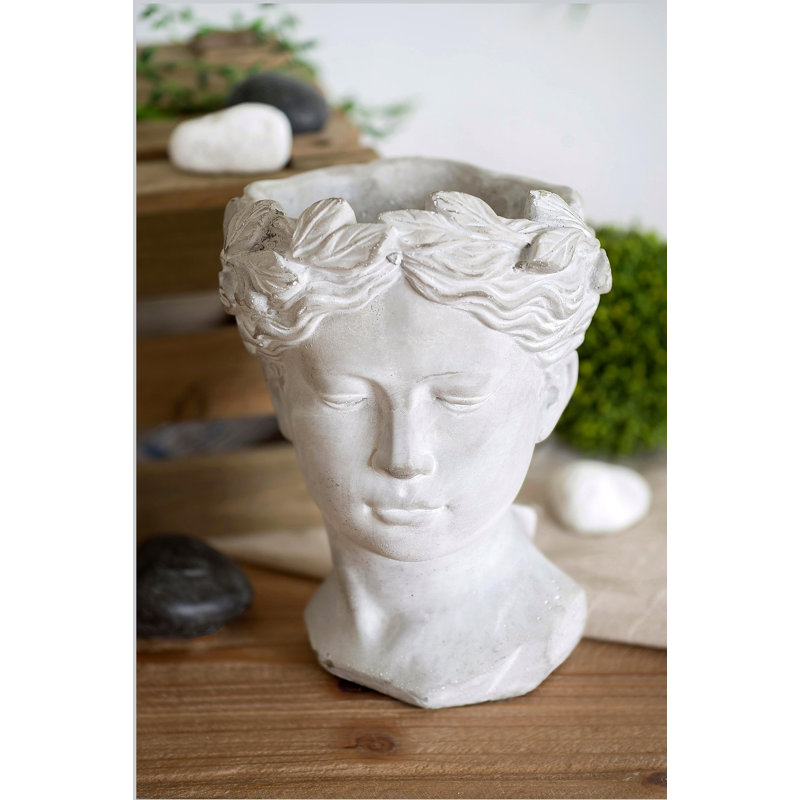 Jardinière en ciment, décoration de jardin intérieur et extérieur, P 6 po x 9 po, H 9,1 po x l 6,3 po x P 5,9 po