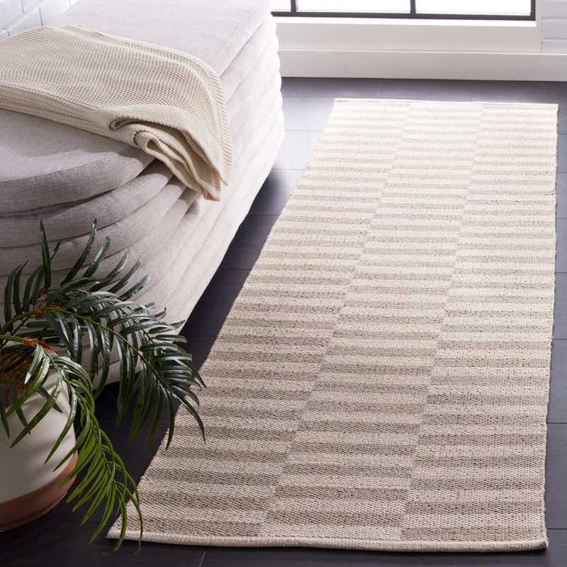 Tapis en coton tissé à la main Ilona, Tapis de couloir 2 pi 3 po x 9 pi