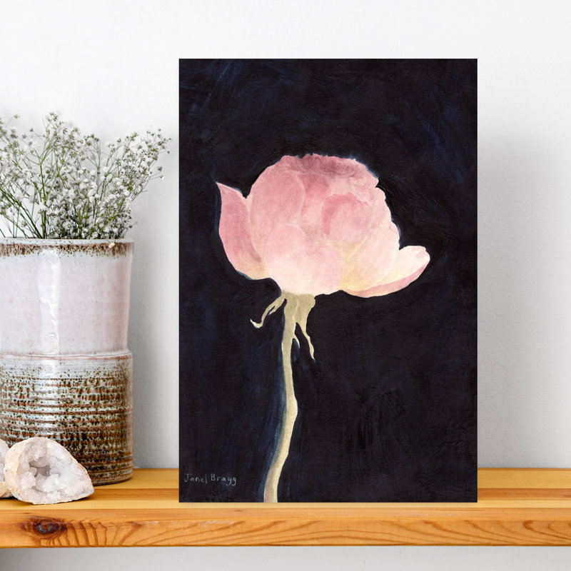 Soft Pink Rose Delicate Elegant Romantic Rose Flower Nature Wall Art Print 1 Piece Wrapped Canvas Wall Art