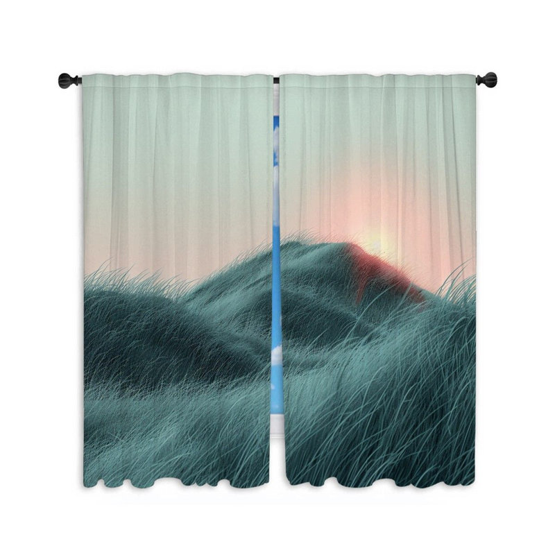 Dune Landscape Sunset Room Darkening Curtain Pair, 40" W x 54" L