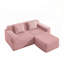 Canapé modulaire modulaire en L à 2 places avec sièges profonds et repose-pieds mobile, tissu en velours côtelé-710041412