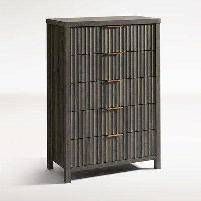 Arrilla Fluted Manufactured Wood 5-Drawer Dresser