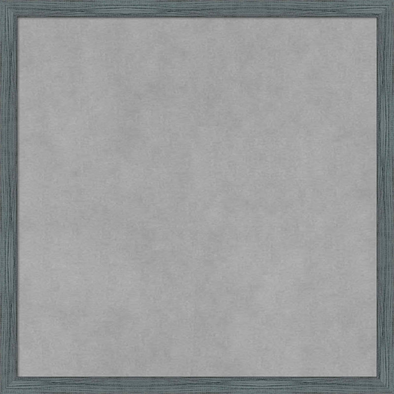 Tableau magnétique encadré étroit bleu-gris rustique, H 17 po x l 17 po