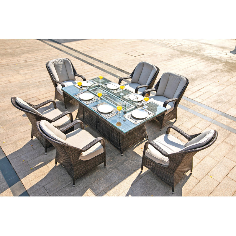 Ensemble de salle à manger rectangulaire avec coussins 70,8 po Lockehaven