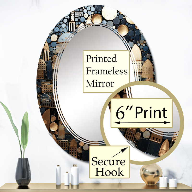 Arianell - Miroir mural moderne ovale, 36 po x 24 po