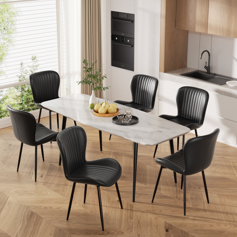 Chaise d'appoint rembourrée Modern (ensemble de 2), 2, Noir