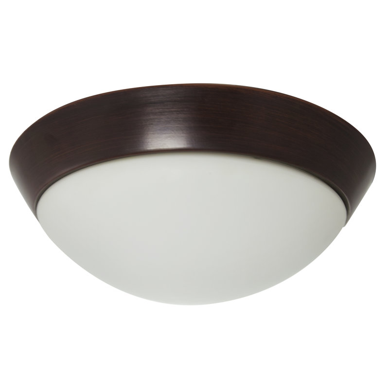 Glass Flush Mount, Bronze